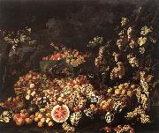 RECCO, Giuseppe Still-Life with Fruit and Flowers France oil painting artist